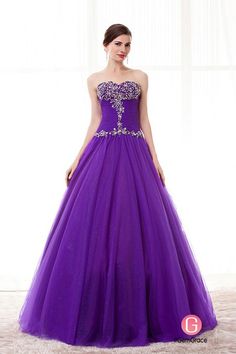 Purple Quinceanera Dress With Fitted Bodice, Purple Floor-length Ball Gown For Quinceanera, Purple Floor-length Quinceanera Dress For Prom, Purple Sweetheart Neckline Evening Dress For Quinceanera, Purple Fitted Tulle Ball Gown, Strapless Purple Tulle Evening Dress, Purple Floor-length Ball Gown For Prom, Purple Gown With Sweetheart Neckline For Quinceanera, Purple Gown For Quinceanera With Sweetheart Neckline