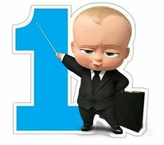 an image of a baby in a suit holding a wand and pointing to the number one