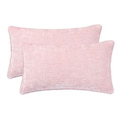 two pink pillows on white background