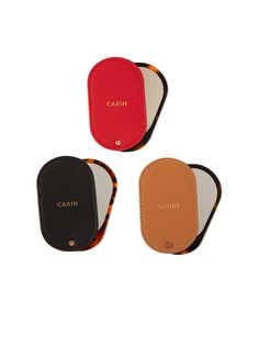 three pieces of luggage sitting next to each other on a white surface with the words cahi