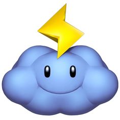 a blue cloud with a yellow star on top