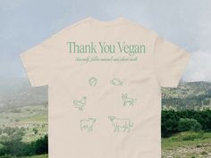 Thank You Vegan Shirt With Animal Illustrations for the - Etsy Slogan Shirts, Animal Illustrations, Vegan Clothing, Vegan Animals, Vegan Shirt, Vegan Gifts, Vegan Fashion, Animal Tshirt, Animal Shirts