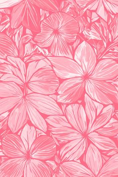 pink flowers are arranged in the shape of an abstract flower pattern on a pink background