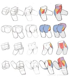 an image of how to draw the human body with different shapes and sizes on paper