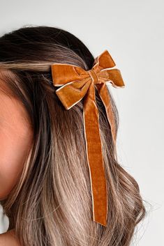 Color: Brown Velvet Ribbon Material Bow Detail Duck-Billed Clip 8" Length Launched: 1/11/24 Bow Hair Clip, Brown Velvet, Velvet Bow, Bow Hair, Bow Hair Clips, Velvet Ribbon, Bow Detail, Hair Clip, Over 50