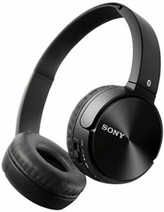 the sony headphones are black and silver