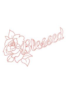 the word besod written in red ink on a white background with a rose