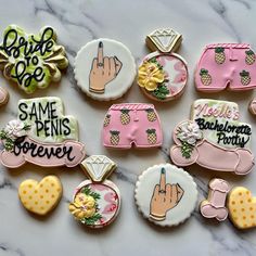 Party Bachelorette, Dazed And Engaged Bachelorette Cookies, Let Them Eat Cake Bachelorette, Bachelorette Cookie Cake, Bachelorette Party Cookies Funny, Bach And Boujee Cookies, Bachelorette Party Cookies, Bachelorette Cookies, Bachelorette Cake