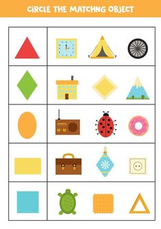 a printable worksheet for kids to learn how to use the matching objects