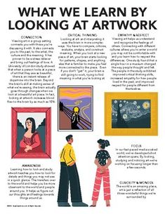 an article from the magazine what we learn by looking at art work