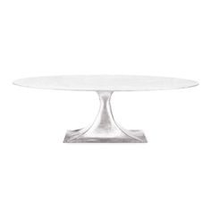 Bungalow 5 - Stockholm 95 Carrera Oval Dining Table Top (Base Sold Separately) In White-Bungalow 5-Blue Hand Home Dining Table Base, Metal Table Top, Bungalow 5, Oval Dining Table, Carrera Marble, Dining Table Bases, Top Base, Dark Material, Marble Table Top