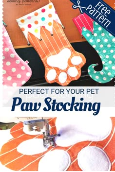 the sewing pattern is perfect for your pet paw stocking