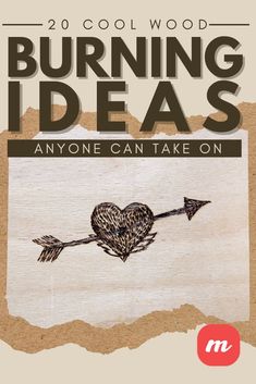 the cover of burning ideas magazine with an arrow and heart drawn on it's side