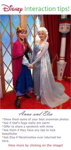 two women dressed as disney characters posing for a photo with the caption's description