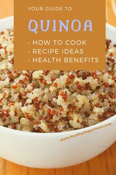 quinoa recipe in a bowl with the title overlay