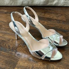 Metallic Sandals 2 3/4” Heel Height, Rubber Soles New In Box, Never Worn Out And In Excellent Condition! Calvin Klein Shoes, Metallic Sandals, Silver Heels, Womens Calvin Klein, Shoes Women Heels, Calvin Klein, Heel Height, Shoes Heels, Women Shoes