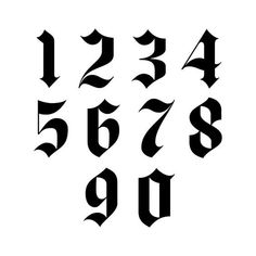 the letters and numbers are black on white