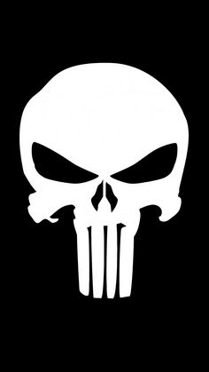 a white skull on a black background