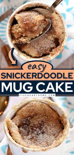 Snickerdoodle Mug Cake Cookie In Mug Recipe, Diy Mug Cake Recipes, Mug Deserts Microwave, Sweet Mug Recipes, 5 Ingredient Cake Recipes, Easy Dessert Few Ingredients, Quick Simple Desserts 3 Ingredients, 5 Minutes Desserts Easy, Baking Recipes With Basic Ingredients