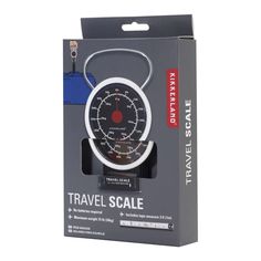 the travel scale in its packaging