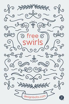 the free swirls logo is shown in black and white