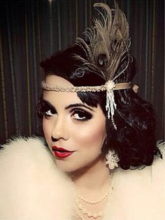 Maquillage Goth, Great Gatsby Headpiece, 1920s Makeup, 1920s Accessories, Flapper Hair, 1920s Headband, Gatsby Headpiece, Flapper Headpiece, Gatsby Headband