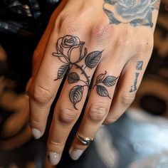 Ring Tattoo Tattoo Design Set Ring Finger Cover Up Tattoo, Hand Thumb Tattoos For Women, Minimal Hand Tattoos For Women, Flower Finger Tattoos For Women, Finger Tattoos Western, Sparkle Finger Tattoo, Side Of Thumb Tattoos For Women, Tattoo Rings Wedding, Cute Cover Up Tattoos For Women