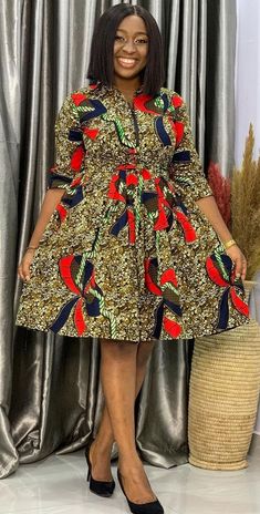 Trending Ankara Gowns, Short Gown Styles, Ankara Short, Ankara Short Gown Styles, African Fabric Dress, Big Mama, Ankara Dress Styles, African Print Dress Ankara, African Dresses For Kids