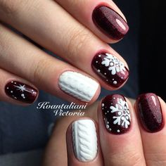 Christmas Mani, Acrylic Nails At Home, Winter Manicure, Holiday Nail Art, Nail Envy, Great Nails, Fabulous Nails, Fancy Nails, Holiday Nails