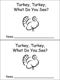 two thanksgiving cards with turkeys and the words,'what do you see? '