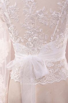 This designer V-neck bridal bolero composed of see-through long sleeve lace jacket with spaghetti straps sweetheart neck crepe crop top wedding separate underneath. An elegant wedding top could complement all styled bridal skirt. shown color light ivory bra support yes boning yes closure lace top+side zipper, bustier+lace up lining partially lined White Wedding Gown With Lace Back, Wedding Separates, Bridal Skirt, Bridal Skirts, Bolero Wedding, Bridal Bolero, Bra Support, Wedding Top, Lace Jacket