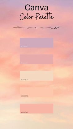 a pink sky with the words canva color palette