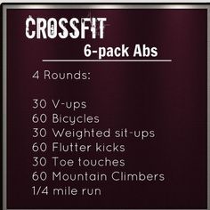 the crossfit 6 - pack abs workout plan is shown in black and white