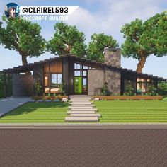 Modern Midcentury Home, Minecraft Modern Mansion, Minecraft Modern House Designs, Villa Minecraft, Minecraft Modern City, Modern House Minecraft, Build Minecraft