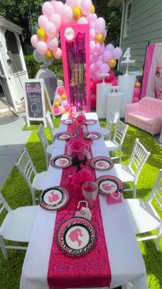 a table set up for a baby shower party