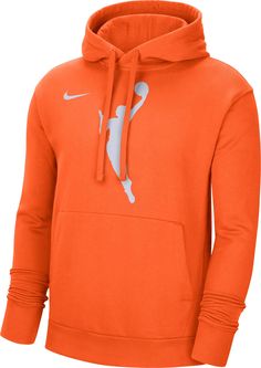 Design Loose fit hoodie Front pocket offers storage Premium fleece fabric brushed along the interior feels soft and warm Hood with drawstring closure is lined with soft jersey cotton Style and Team Spirit Large WNBA graphic on center chest puts your league pride front and center Additional Details Machine washable Officially licensed product Hoodie Adidas, Orange Hoodie, Nike Fleece, Hoodie Logo, Pullover Fleece, The League, Wnba, Nike Store, Workout Hoodie