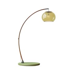 The Joni Arc floor lamp is inspired by 180 House and is a great choice for large living spaces. Supported by a green metal base, it features a slender arched frame made from metal that rises to an amber glass sphere. PRODUCT NOTES D 45cm x H 180cm / ∅ 17.7″ x H 70.9″. (59" plug cord) Glass Lampsheade: D 30cm / ∅ 11.8″ Green, Brown, Amber. SKU: RDF-151918 MATERIALS Metal lamp body, Glass lampshade. E26 or E27 socket. (Not included bulbs) SPEC SHEET INSTALLATION Arco Floor Lamp, Pole Lamp, Pole Lamps, Arc Floor Lamp, Glass Sphere, Glass Lampshade, Spec Sheet, Green Metal, Metal Lamp