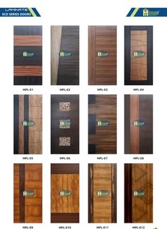 different types of doors and windows with numbers on the front, side, and back