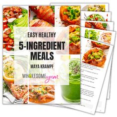 the 5 ingredient meals are shown in this collage