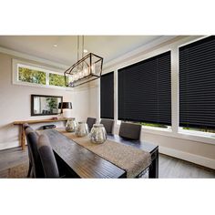 This Woven Trends 1" cordless deluxe sundown room darkening vinyl horizontal/Venetian blind features a fashionable headrail with a round sleek shape that helps create a modern high-styled appearance. This blind offers outstanding value with its durable construction which resists warping, fading, and sagging. The mounting brackets are designed for inside, outside, or ceiling mounts. To operate - simply lift or lower the bottom rail to raise or lower the blind. Charlton Home® Finish: Black, Blind Pvc Blinds, Black Blinds, Vinyl Blinds, House Blinds, Mini Blinds, Ceiling Installation, Venetian Blinds, Shades Blinds, Blinds For Windows