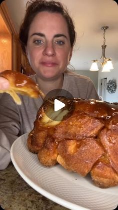 Sarah marie on Instagram: "The best monkey bread!
RECIPE:
Grease a bundt pan. Take 2.5 cans of grands biscuits and cut into 1/4ths.
Get a zip lock bag and fill it with 1 cup of sugar and 2 tsp cinnamon. Mix.
Add in biscuits and shake. Add biskits to bundt pan. Next get a skillet and add 2 sticks of butter, 1/2 cup of cinnamon sugar mixture from the bag, and 1/2 cup brown sugar. Bring to a boil. Pour over biskits and bake at 350 for 45 mins. After flip pan over and tap a few times!
#easyrecipe #recipe #fyp #breakfastideas #breakfast  #dessertlover #dessert #monkeybread #coldday #winterrecipes"