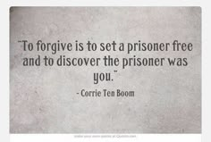 a quote from corriee ten boom on the side of a wall with an image of