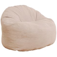 the bean bag chair is made from corded fabric and sits on a white background