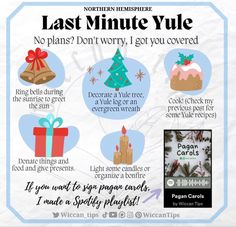 a poster with instructions on how to use the last minute yule for christmas gifts