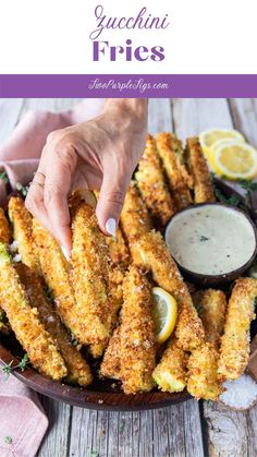 Zucchini Fries. Air Fryer Zucchini Fries, Best Zucchini Recipes, Air Fryer Zucchini, Best Zucchini, Vegan Party Food, Ways To Love, Zucchini Recipe, Sprout Recipes, Zucchini Fries