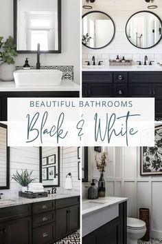 beautiful bathrooms with black and white decor