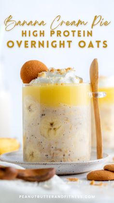 banana cream pie high protein overnight oats