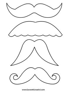 three mustaches with different shapes and sizes to make it look like they are in the shape