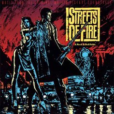 the cover art for streets of fire, featuring two people walking on a city street