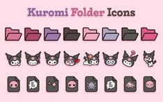 Get Kuromi Folder Icons Pack! Customize your Mac or Windows desktop with aesthetic, cool, free Sanrio Kuromi icons. 🖤💜 Free folder icons! Sanrio Desktop Organizer, Windows App Icons Aesthetic, Free Folder Icons For Mac, Mac File Folder Icons, Mac Folder Icons Free, Desktop Folder Icons Free, Kuromi Computer, Kuromi Laptop Wallpaper, Kuromi Desktop Wallpaper